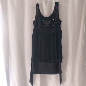 Black and Sequins Short Dress